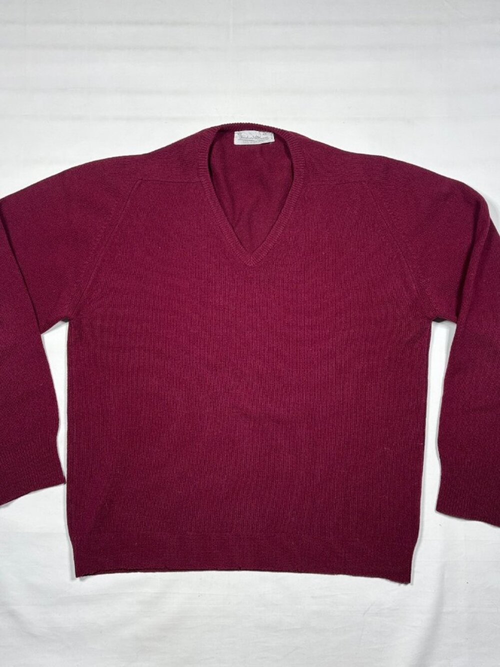 VTG Bernhard Altmann Scotland 100% Lambswool V-Neck Sweater Red Mens L 44